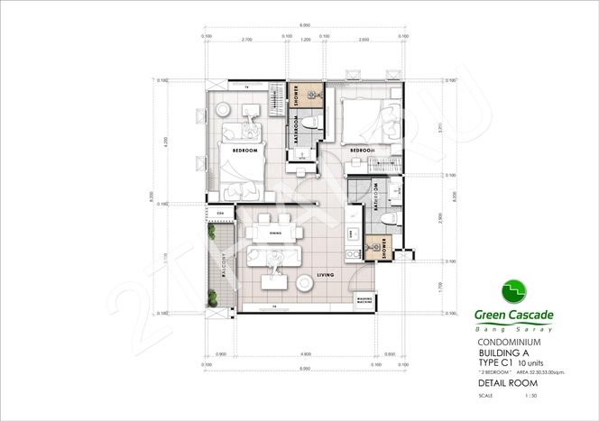 Green Cascade Condominium, Паттайя, Бангсаре - фото, цены, карта и месторасположение
